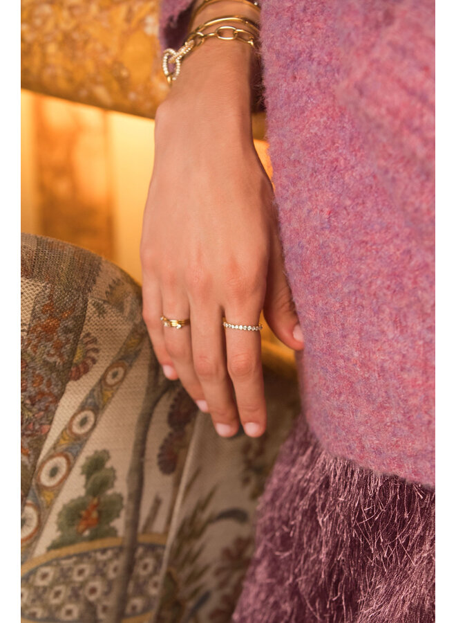 Magical Minimalistische Ring met Strass Stenen Goud