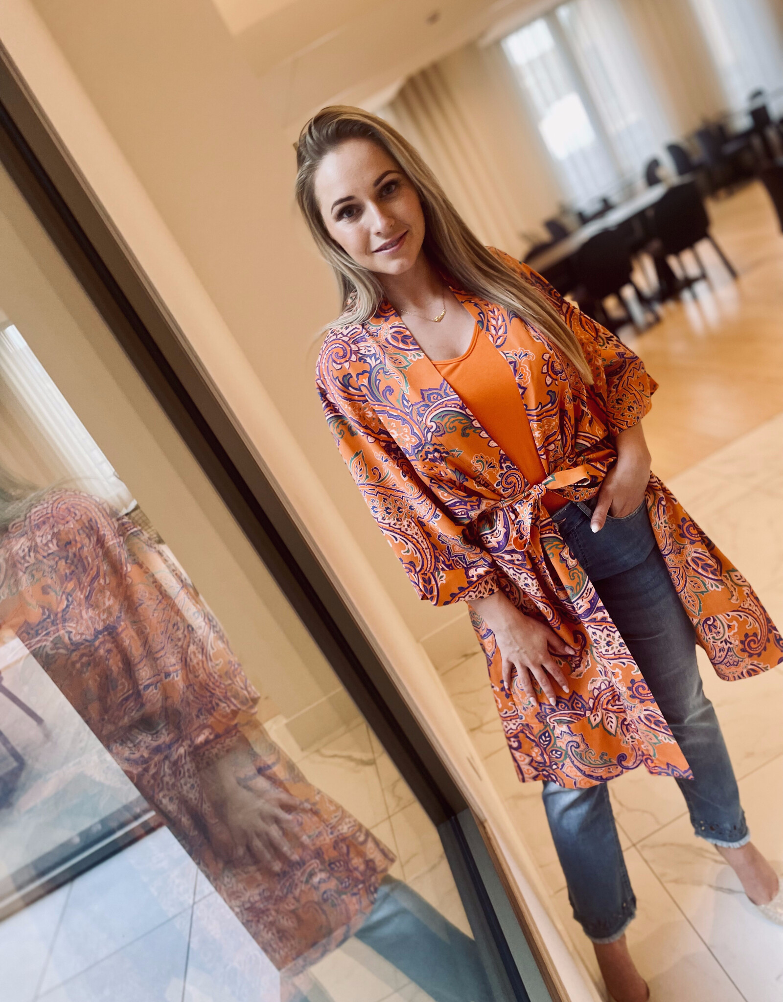 Heart Mind C_GIGI kimono orange print