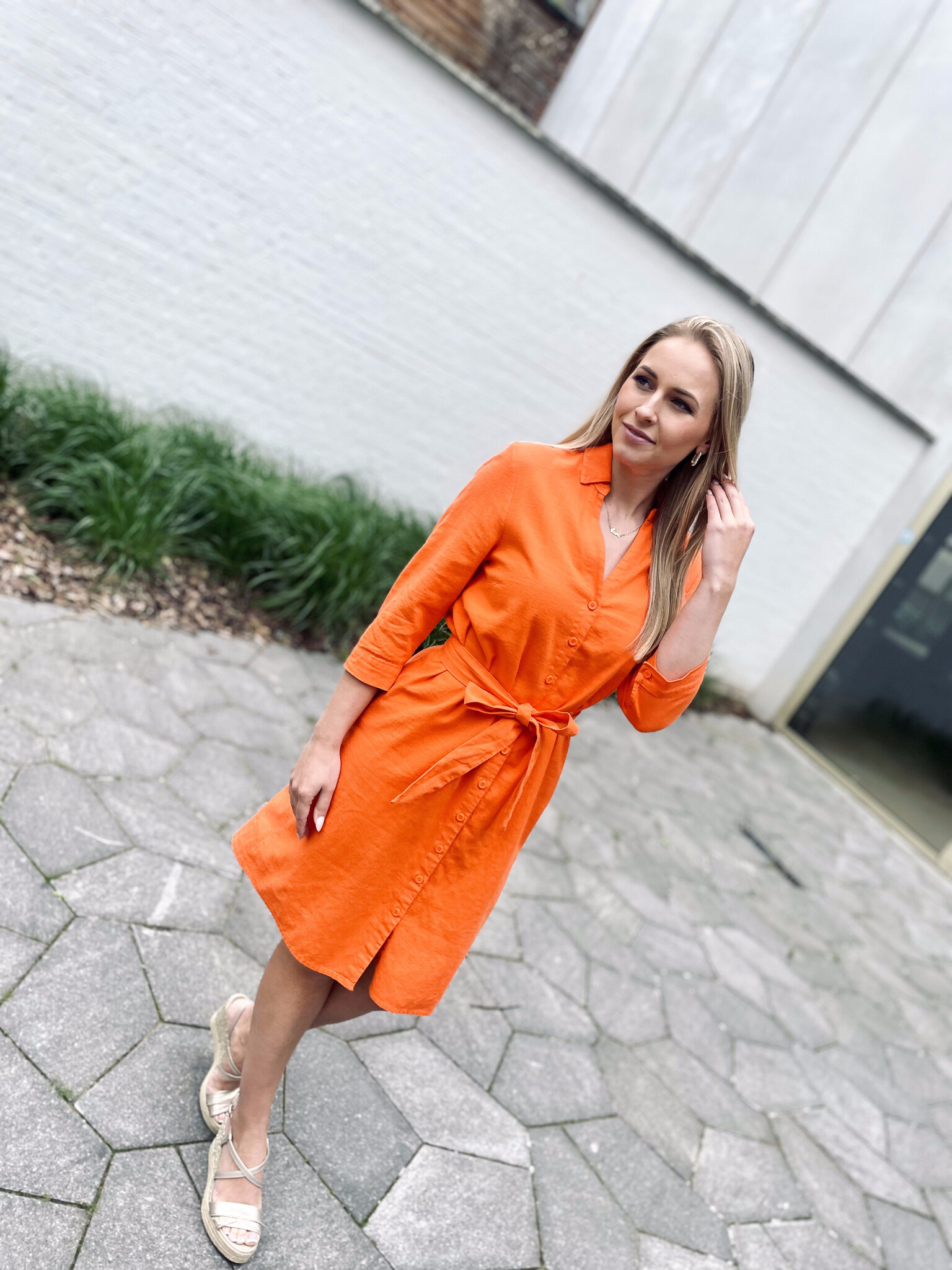 Jurk met v hals sale