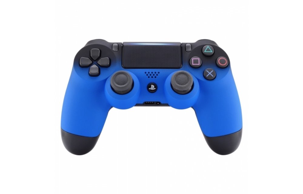 PS4 Controller Shells (GEN 4, 5) - Zwart / Blauw - Voorkant