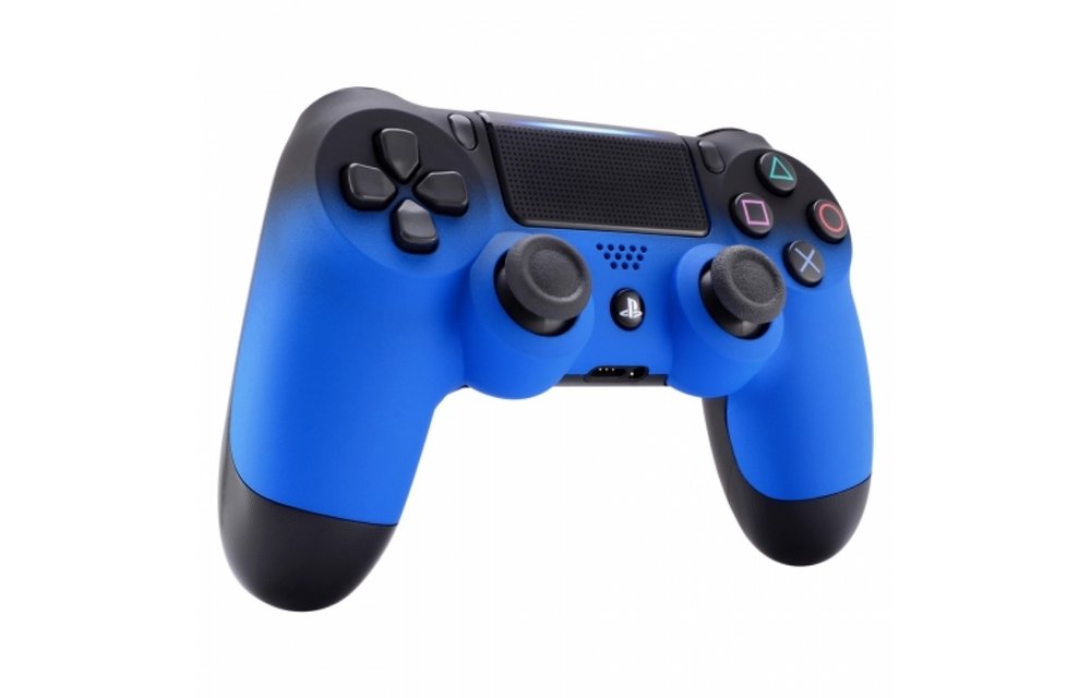 PS4 Controller Shells (GEN 4, 5) - Zwart / Blauw - Voorkant