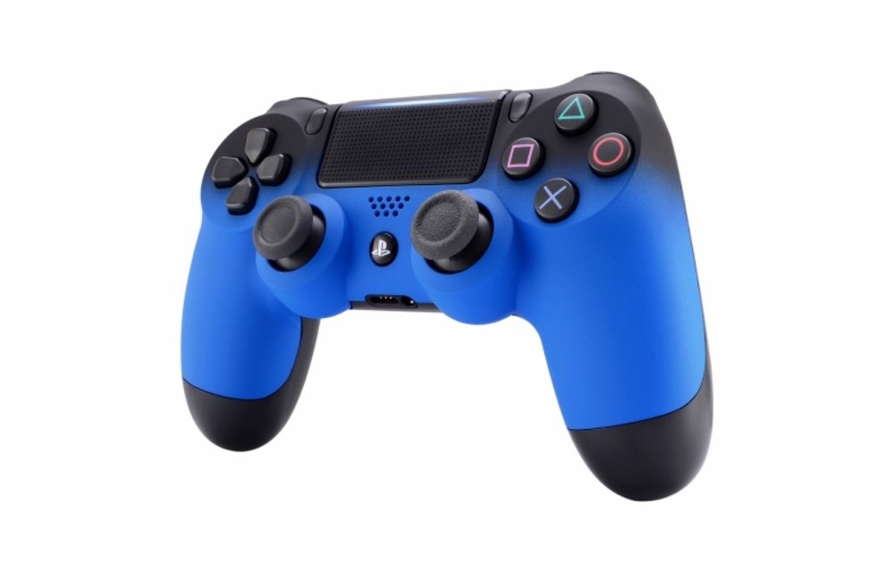 PS4 Controller Shells (GEN 4, 5) - Zwart / Blauw - Voorkant