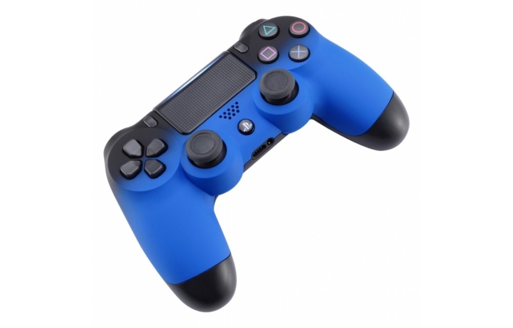 PS4 Controller Shells (GEN 4, 5) - Zwart / Blauw - Voorkant