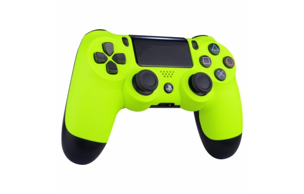 PS4 Controller Shells (GEN 4, 5) - Neon Yellow - Front