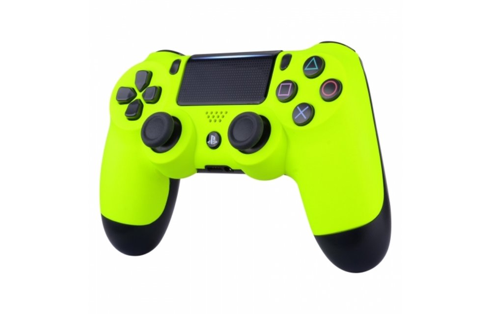 PS4 Controller Shells (GEN 4, 5) - Neon Yellow - Front