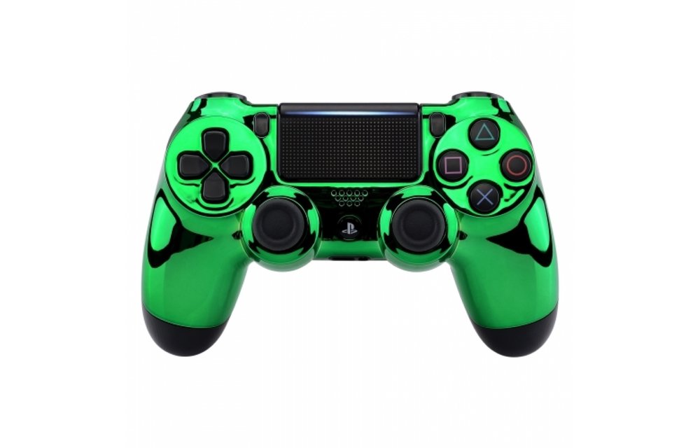 PS4 Controller Shells (GEN 4, 5) - Chrome Groen - Voorkant