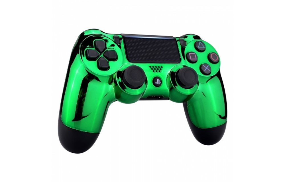PS4 Controller Shells (GEN 4, 5) - Chrome Groen - Voorkant