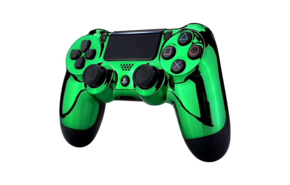 PS4 Controller Shells (GEN 4, 5) - Chrome Groen - Voorkant