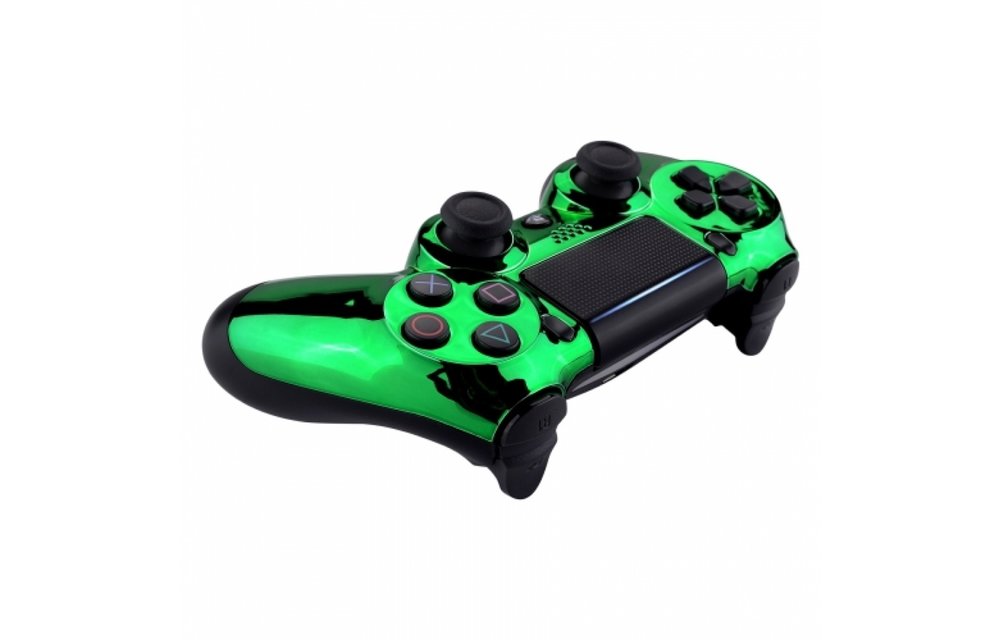 PS4 Controller Shells (GEN 4, 5) - Chrome Groen - Voorkant