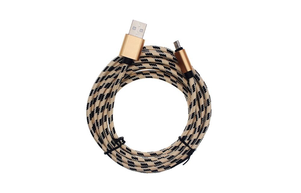 PlayStation 5 Controller Charging Cable - PS5 - USB Type-C®4 - 3 Meter Gold with Black 3M