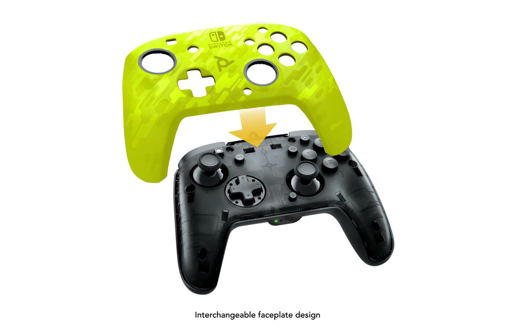 Faceoff Wireless Deluxe Controller - Neon Yellow Camo (Nintendo )