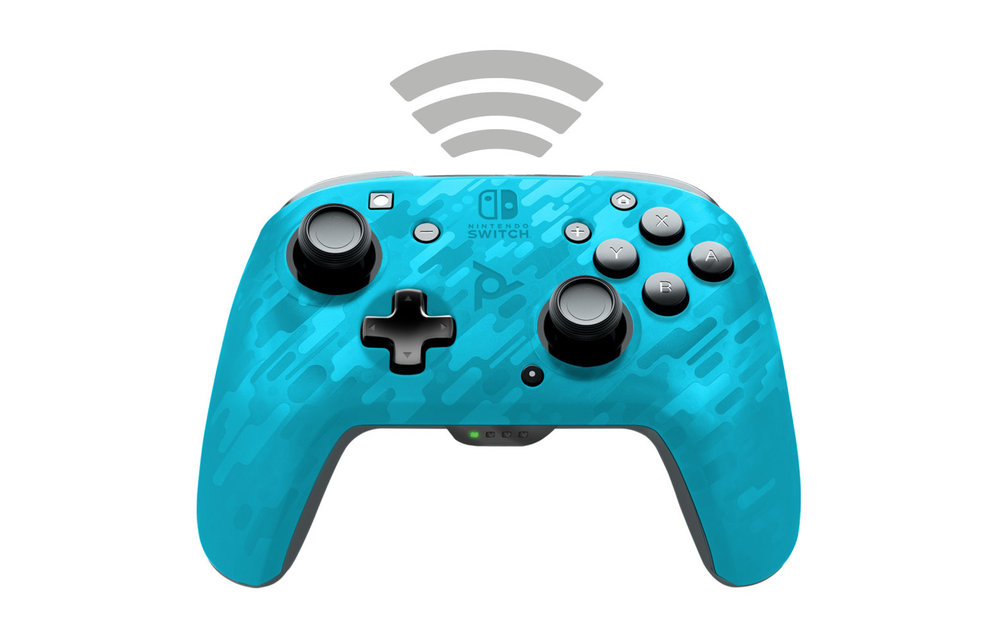 Faceoff Wireless Deluxe Controller - Neon Blue Camo (Nintendo )