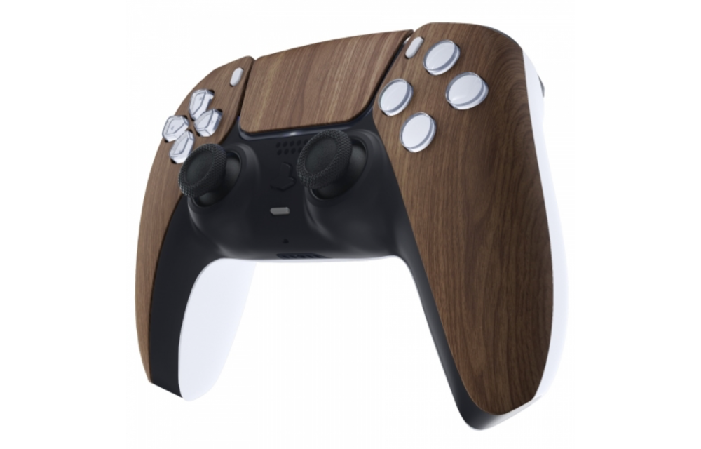 PS5 Controller Housing Shell - Wood - Front Shell (BDM-010)
