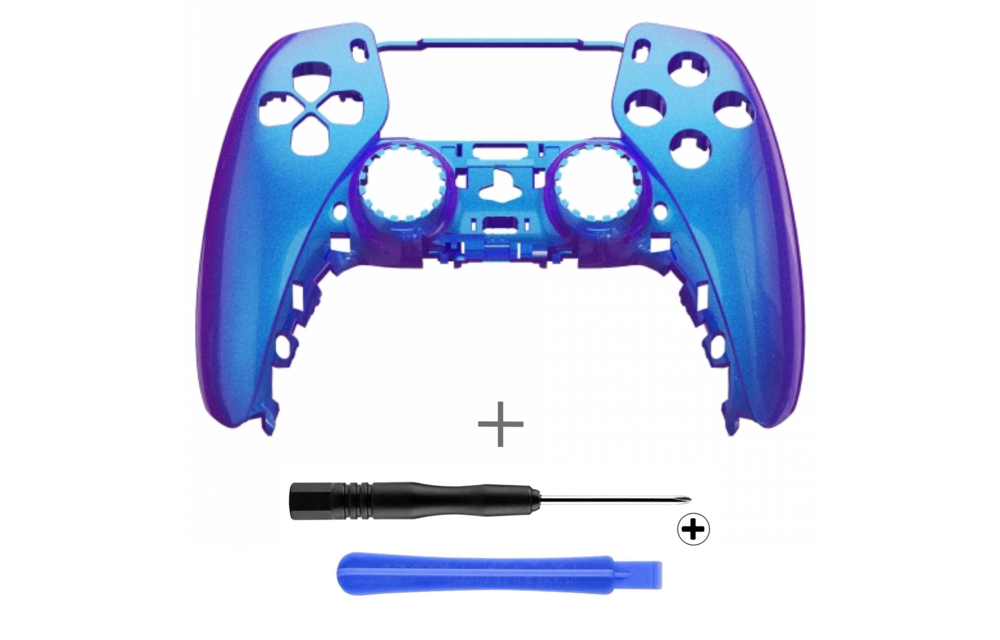 PS5 Controller Housing Shell - Blue / Purple Metallic - Front Shell