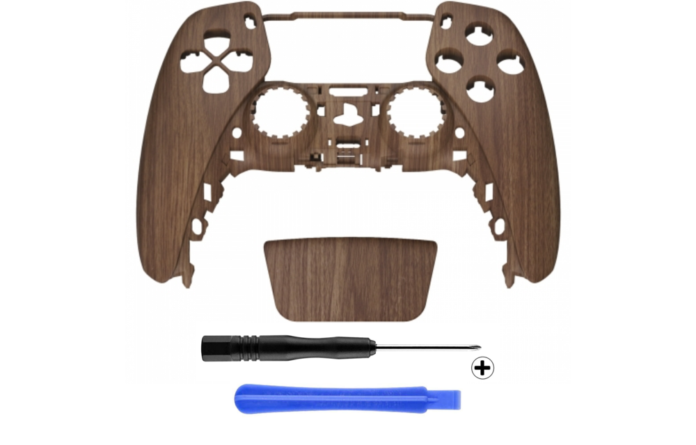 PS5 Controller Housing Shell - Wood - Front Shell (BDM-010)