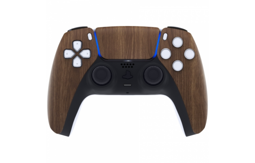 PS5 Controller Housing Shell - Wood - Front Shell (BDM-010)