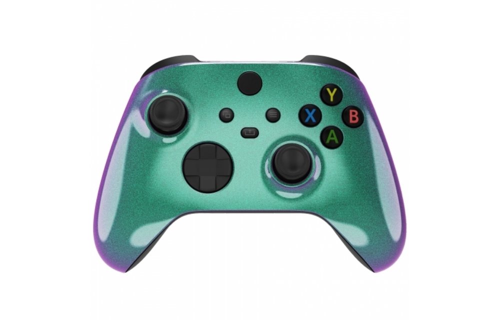Xbox Series Controller Behuizing Shell - Metallic Chameleon Groen / Paars - Front Shell