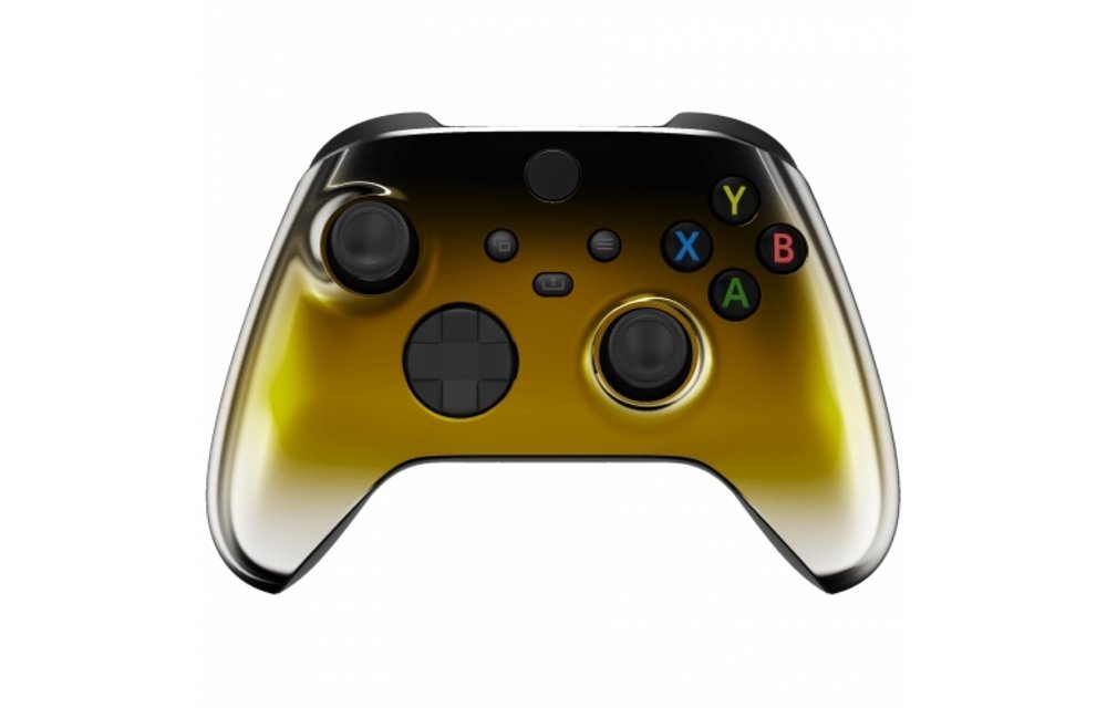 Xbox Series Controller Case Shell - Black Gold Silver Chrome - Front Shell