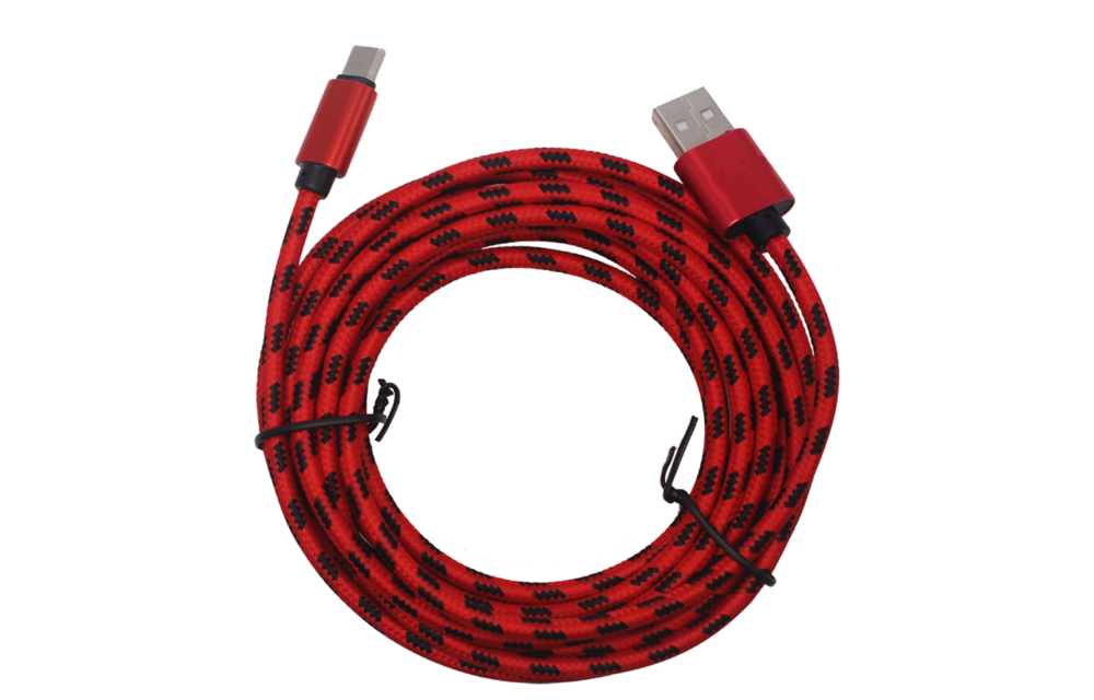 Xbox Series Controller Oplaadkabel - Series X & S - USB Type-C®4 - 3 Meter Rood met Zwart 3M
