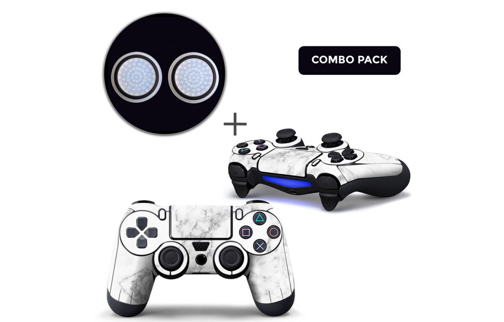 PS4 Controller Skins PlayStation Stickers + Thumb Grips Voordeelpakket - Marmer Combo Pack