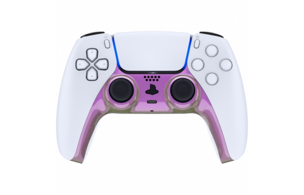 Sony PS5 DualSense Draadloze Controller - Roze / Groen Metallic Cover Custom