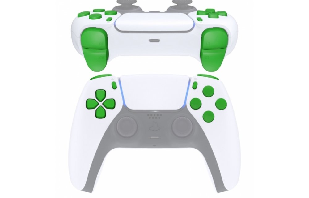 PS5 Controller Buttons - Green - 11 in 1 Button Set