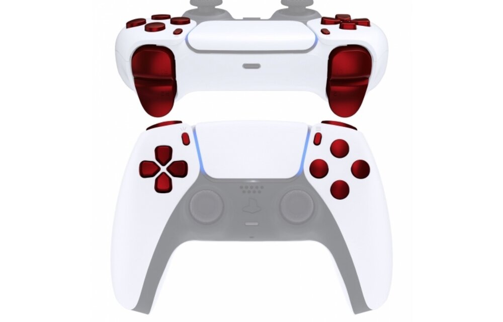PS5 Controller Buttons - Red - 11 in 1 Button Set