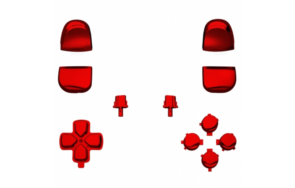 PS5 Controller Buttons - Red Chrome - 11 in 1 Button Set