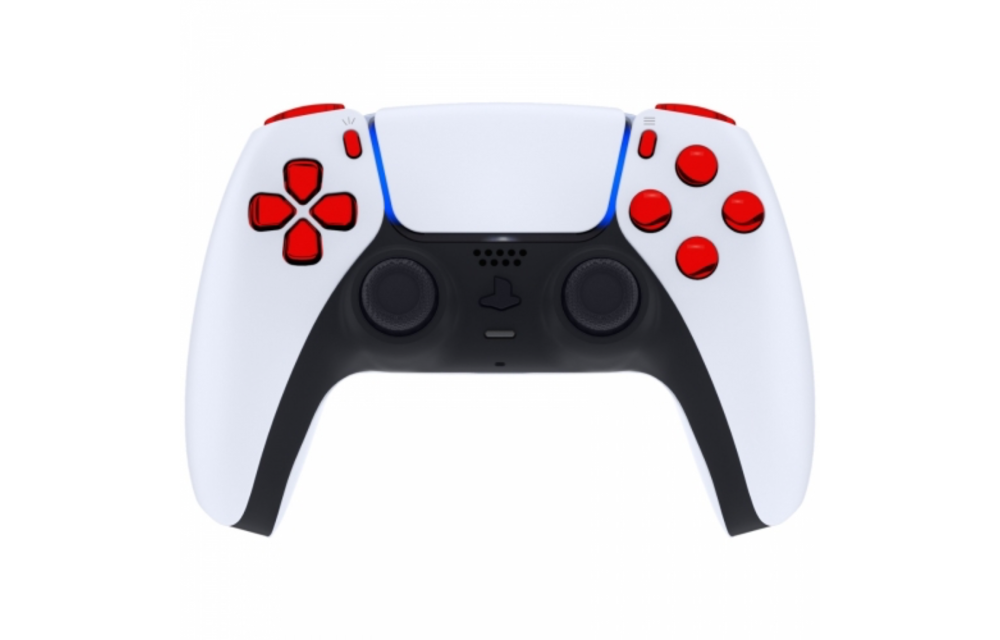 PS5 Controller Buttons - Red Chrome - 11 in 1 Button Set