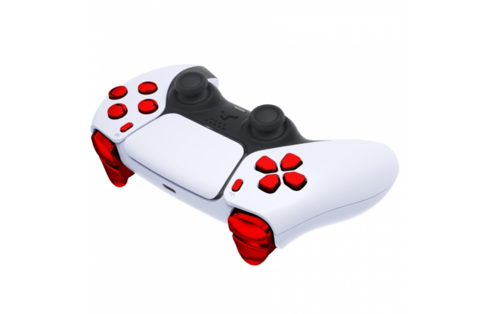 PS5 Controller Buttons - Red Chrome - 11 in 1 Button Set