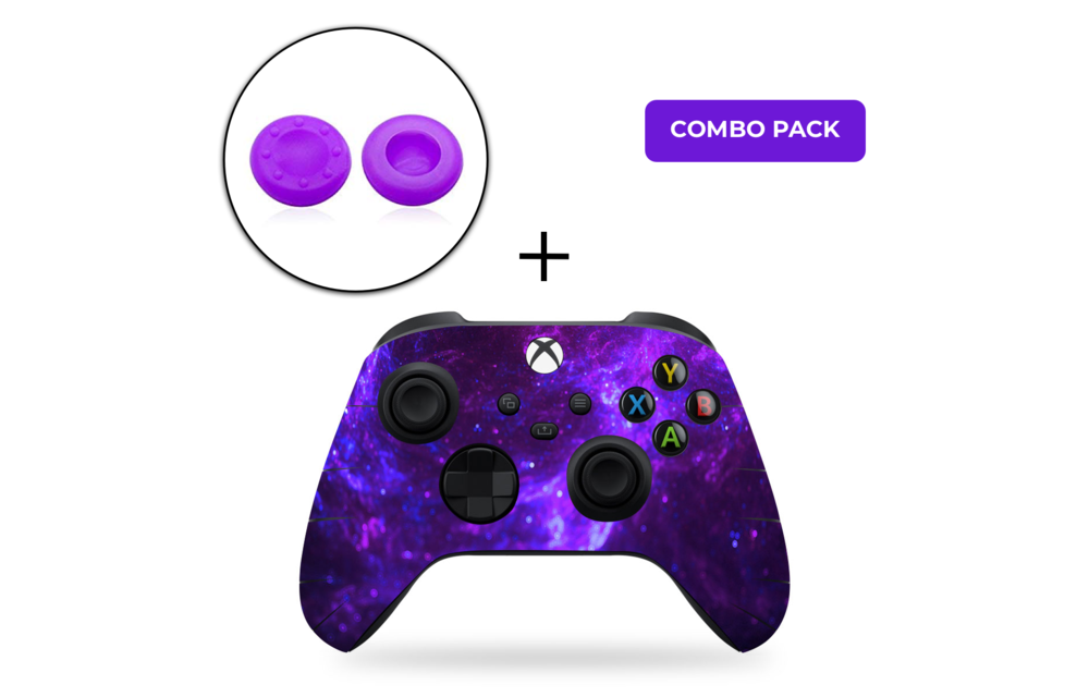 Xbox Series Controller Skins Stickers + Thumb Grips Value Pack - Dark Galaxy Combo Pack