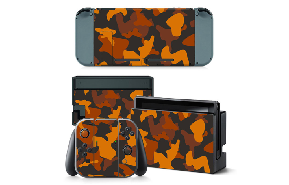 Nintendo Switch Skins - Army Camo Oranje / Zwart