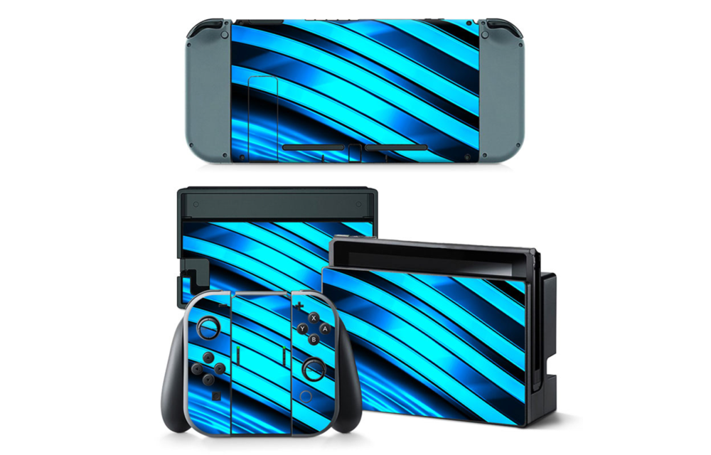 Nintendo Switch Skins - Metal Twirl Blue