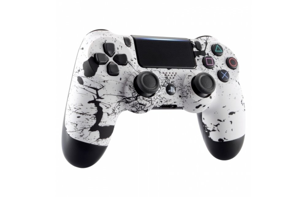 Sony DualShock 4 Controller PS4 V2 - Paint Splatter White / Black Custom