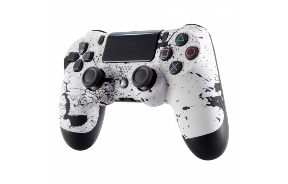 Sony DualShock 4 Controller PS4 V2 - Paint Splatter White / Black Custom