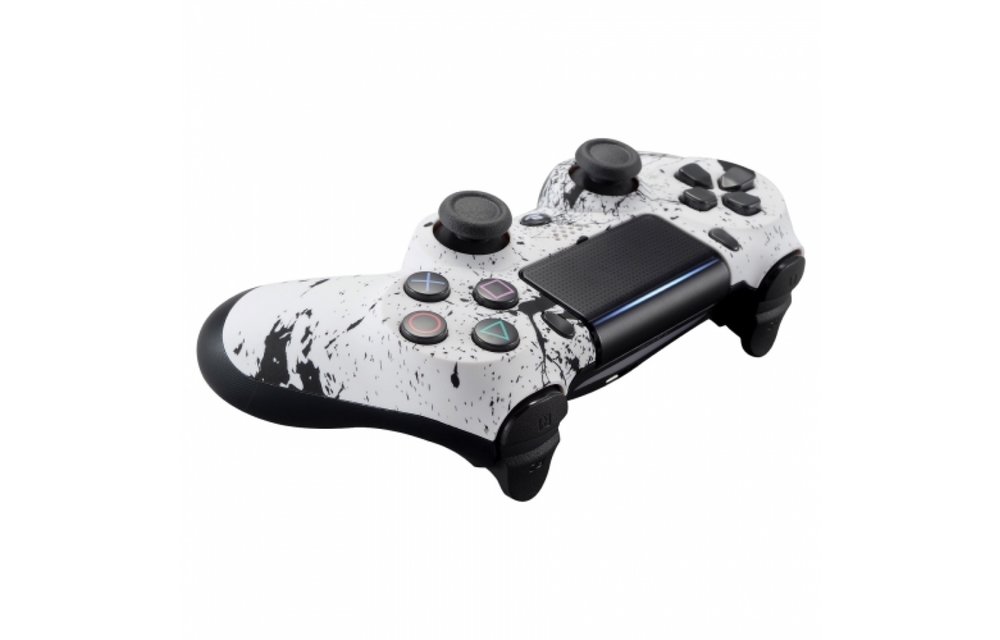 Sony DualShock 4 Controller PS4 V2 - Paint Splatter White / Black Custom