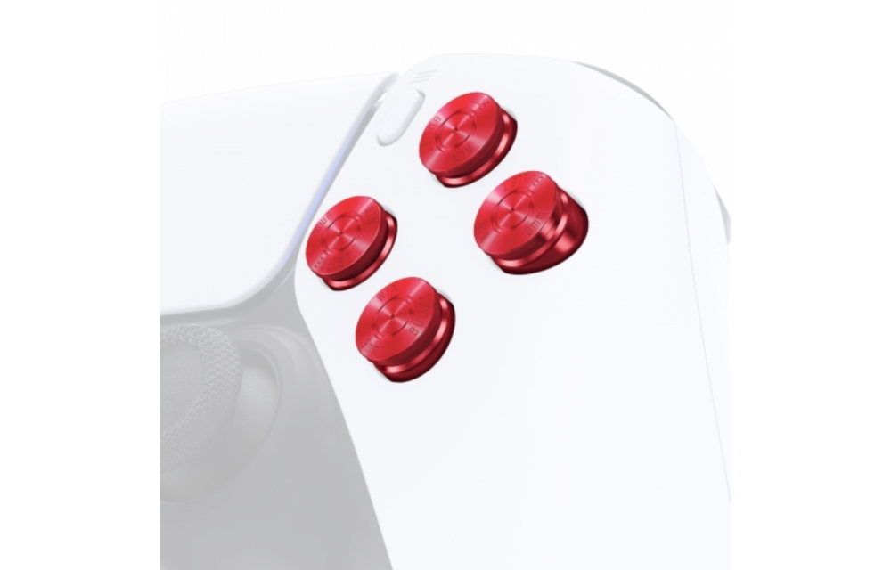 PS5 Controller Buttons - Red Aluminium - Bullets