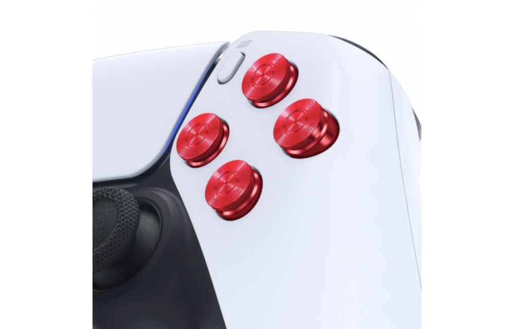 PS5 Controller Buttons - Red Aluminium - Bullets