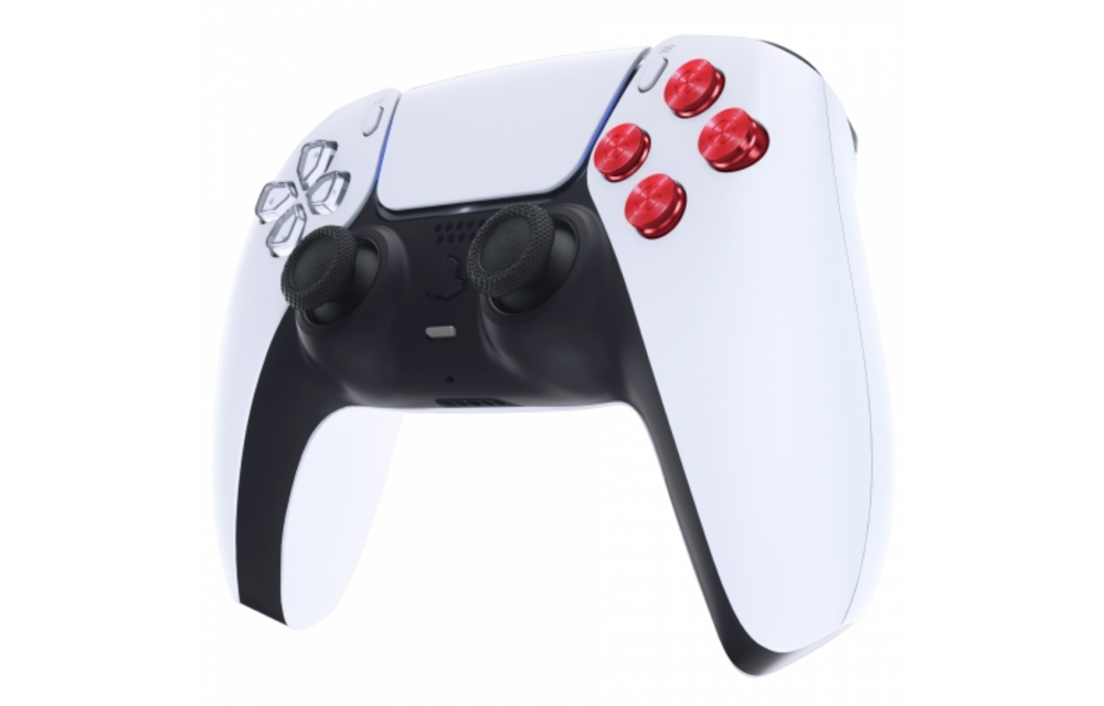 PS5 Controller Buttons - Red Aluminium - Bullets