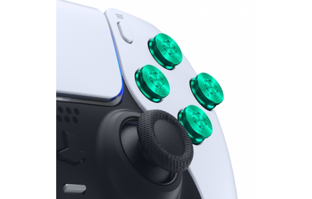 PS5 Controller Buttons - Green Aluminium - Bullets