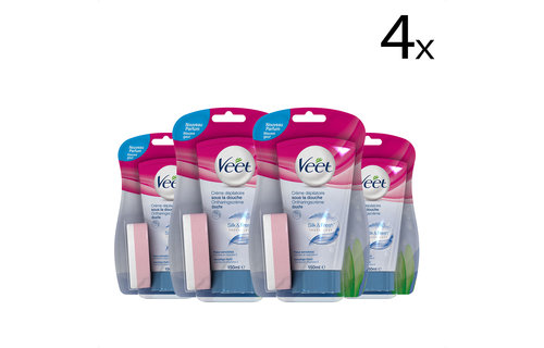 Veet ontharingscrème - Gevoelige Huid - In-Shower - 150ml x4