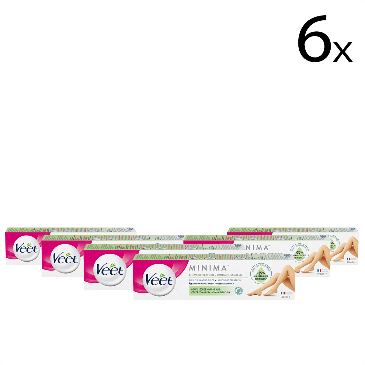 Veet Ontharingscreme - Droge Huid - Minima - 200ml x6