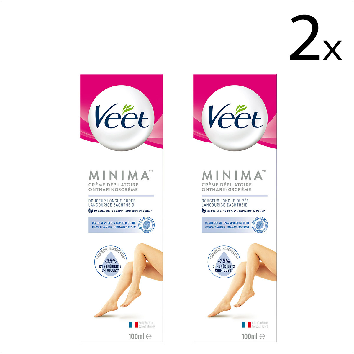 Veet Ontharingscreme - Gevoelige Huid - Minima - 100 ml x2