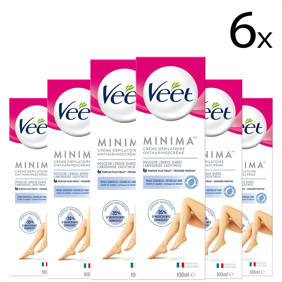 Veet Ontharingscreme - Gevoelige Huid - Minima - 100 ml x6