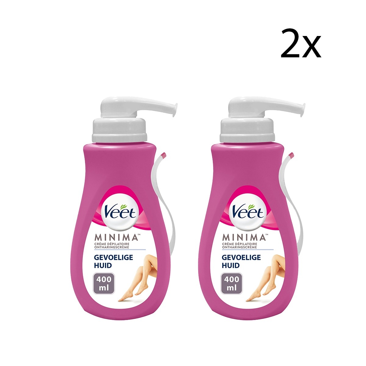 Veet ontharingscrème - Gevoelige Huid - Silk & Fresh - 400ml x2