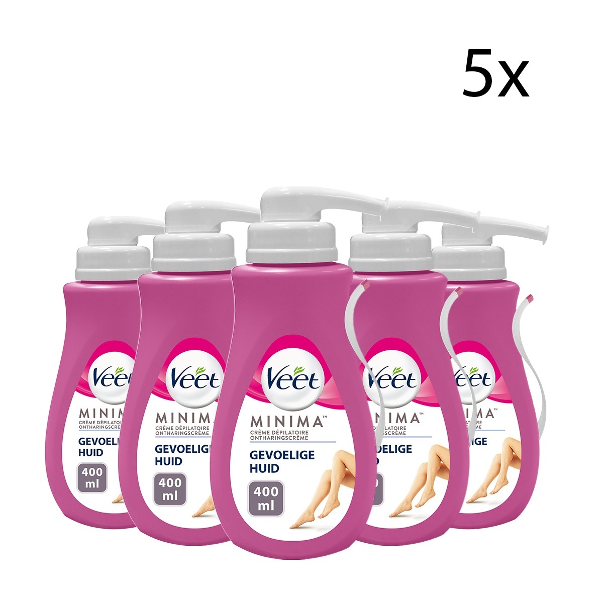 Veet ontharingscrème  - Gevoelige Huid - Silk & Fresh - 400ml x5