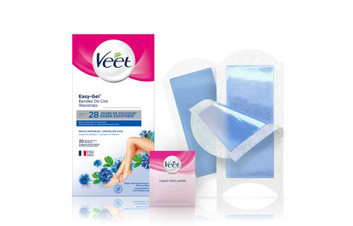 Veet Ontharingsstrips  - Benen & Lichaam - Gevoelige Huid - Easy-Gelwax - 20 stuks