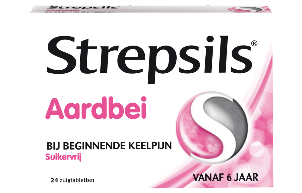 Strepsils Aardbei Suikervrij - 24 stuks