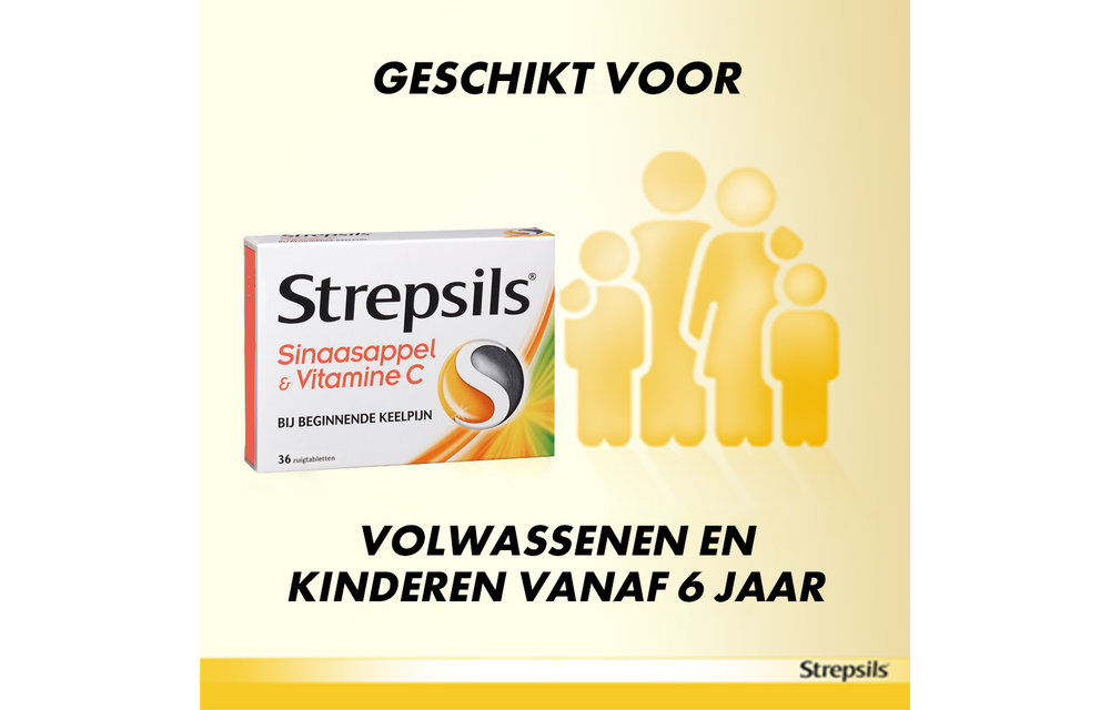 Strepsils Sinaasappel Vit C - 36 stuks