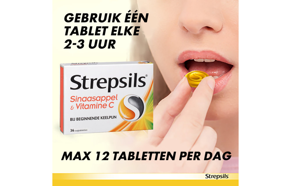 Strepsils Sinaasappel Vit C - 36 stuks